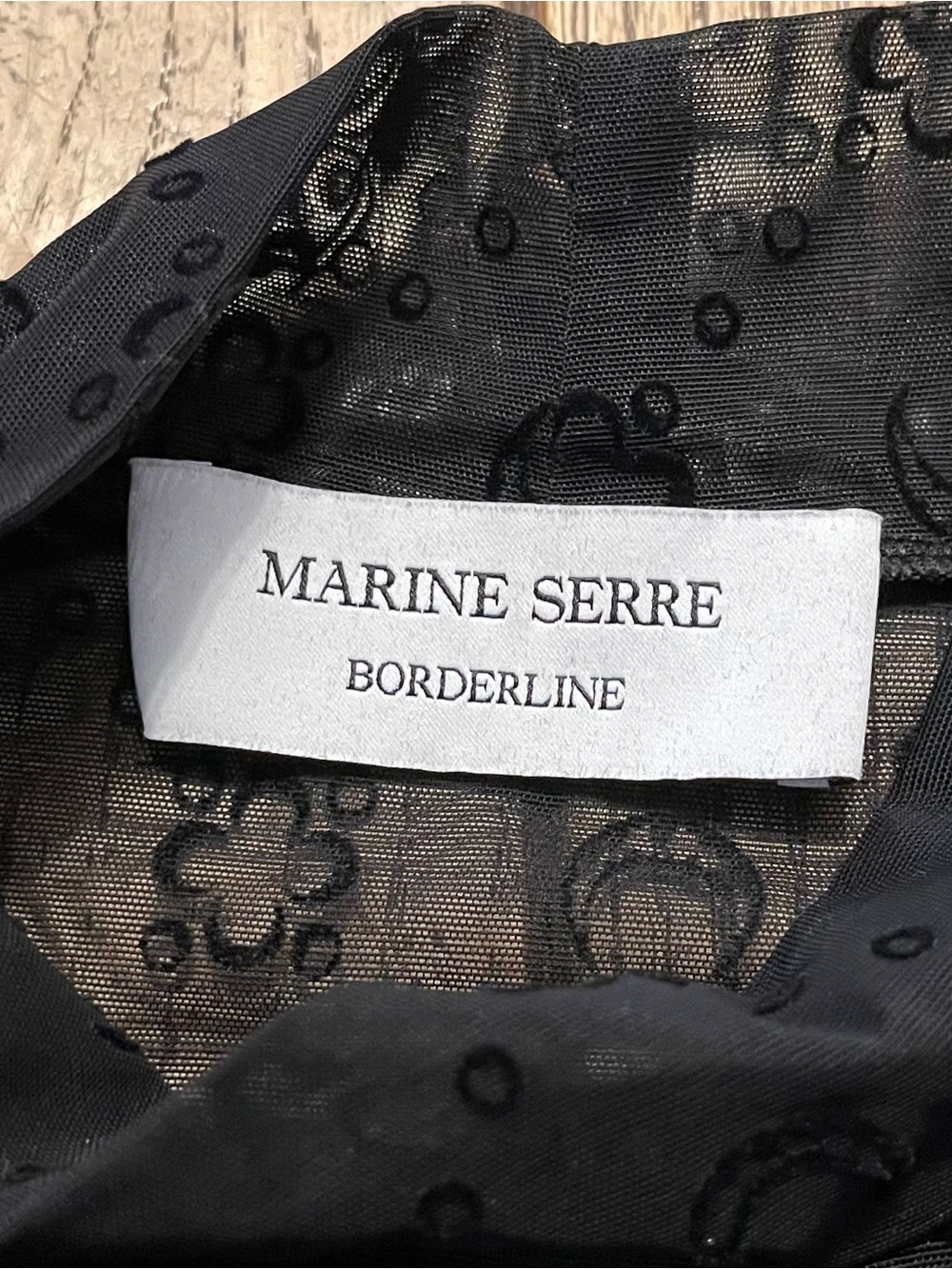 Marine Serre 'Borderline' Monogram Sheer Mesh Mock Neck Top - Picture 3 of 9